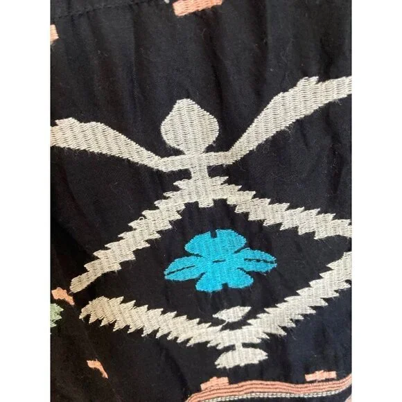 Free People New Romantics Rio Embroidered Pleated Boho Mini Dress Large - Picture 4 of 6